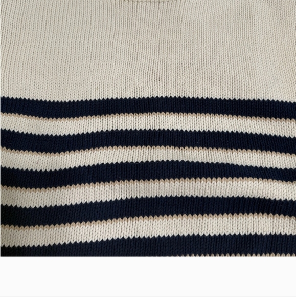 Babaa No.3 Cream and Navy Striped Sweater - Picture 6 of 7